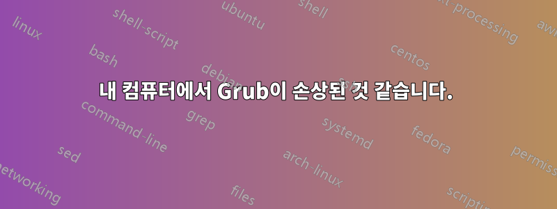 내 컴퓨터에서 Grub이 손상된 것 같습니다.