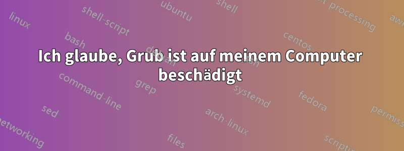 Ich glaube, Grub ist auf meinem Computer beschädigt