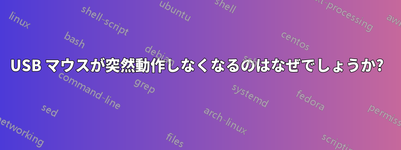 USB マウスが突然動作しなくなるのはなぜでしょうか? 