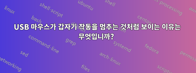 USB 마우스가 갑자기 작동을 멈추는 것처럼 보이는 이유는 무엇입니까? 