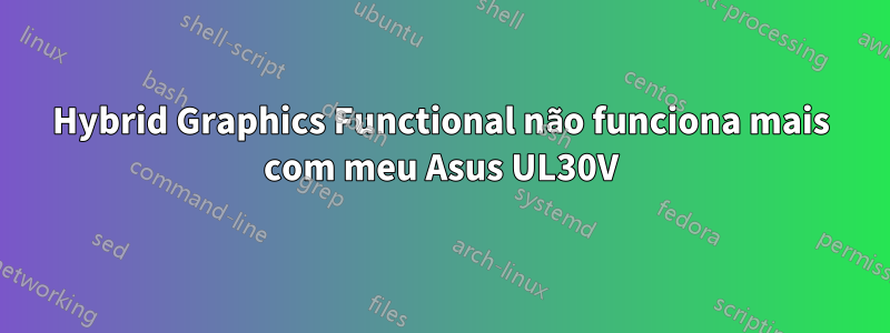 Hybrid Graphics Functional não funciona mais com meu Asus UL30V