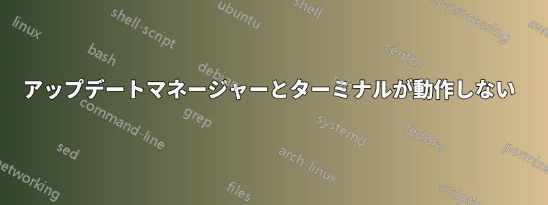 アップデートマネージャーとターミナルが動作しない 