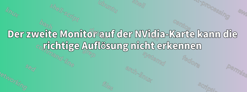 Der zweite Monitor auf der NVidia-Karte kann die richtige Auflösung nicht erkennen