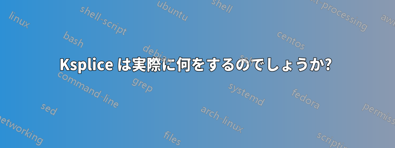 Ksplice は実際に何をするのでしょうか?