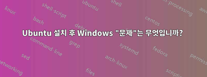 Ubuntu 설치 후 Windows "문제"는 무엇입니까?