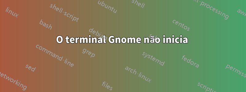 O terminal Gnome não inicia