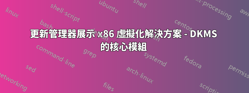 更新管理器展示 x86 虛擬化解決方案 - DKMS 的核心模組