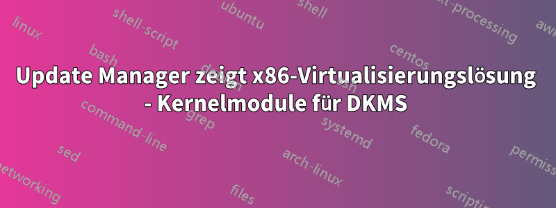 Update Manager zeigt x86-Virtualisierungslösung - Kernelmodule für DKMS