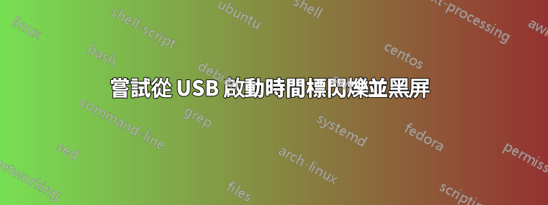 嘗試從 USB 啟動時間標閃爍並黑屏 