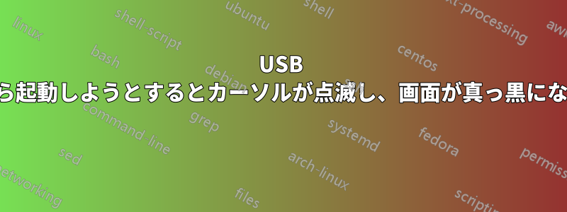 USB から起動しようとするとカーソルが点滅し、画面が真っ黒になる 