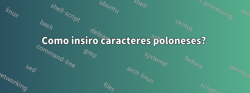 Como insiro caracteres poloneses?