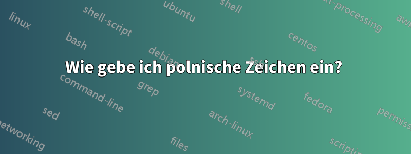 Wie gebe ich polnische Zeichen ein?