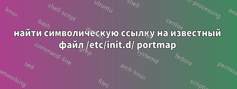 найти символическую ссылку на известный файл /etc/init.d/ portmap