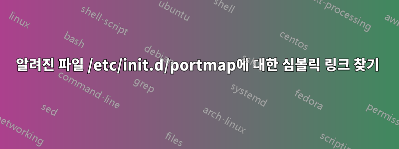 알려진 파일 /etc/init.d/portmap에 대한 심볼릭 링크 찾기