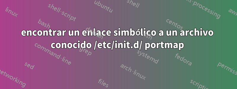 encontrar un enlace simbólico a un archivo conocido /etc/init.d/ portmap