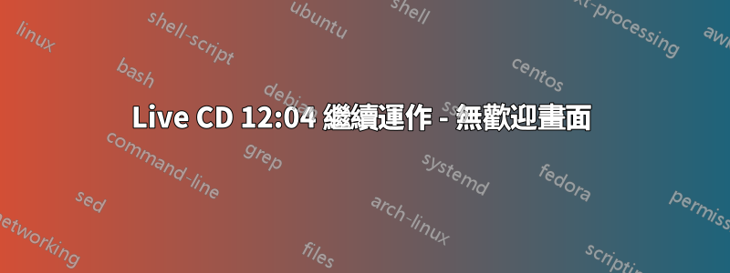 Live CD 12:04 繼續運作 - 無歡迎畫面