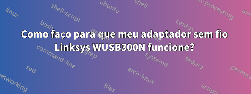 Como faço para que meu adaptador sem fio Linksys WUSB300N funcione?