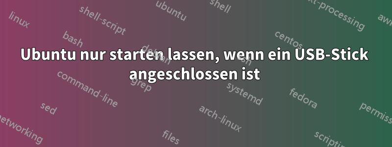 Ubuntu nur starten lassen, wenn ein USB-Stick angeschlossen ist