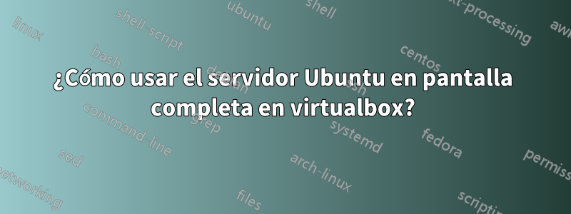 ¿Cómo usar el servidor Ubuntu en pantalla completa en virtualbox?