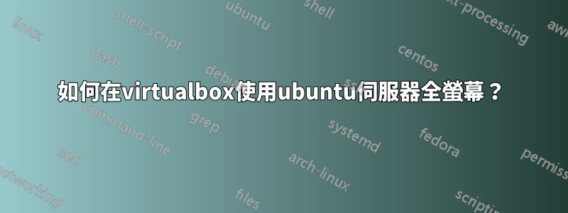如何在virtualbox使用ubuntu伺服器全螢幕？