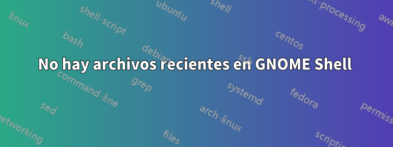 No hay archivos recientes en GNOME Shell