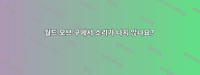 월드 오브 구에서 소리가 나지 않나요?