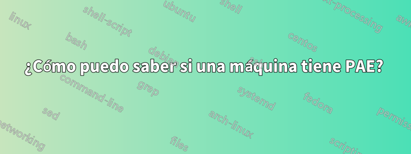 ¿Cómo puedo saber si una máquina tiene PAE?