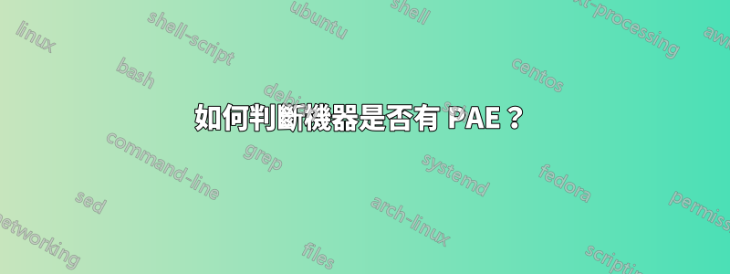 如何判斷機器是否有 PAE？