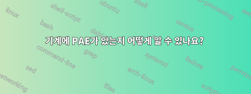 기계에 PAE가 있는지 어떻게 알 수 있나요?