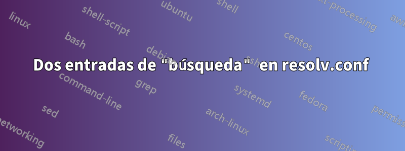 Dos entradas de "búsqueda" en resolv.conf