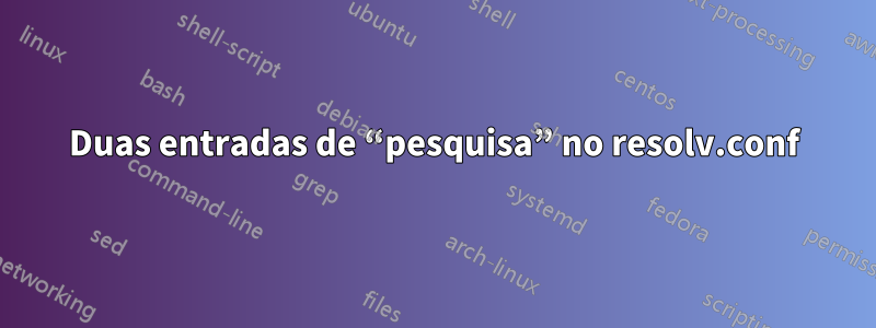 Duas entradas de “pesquisa” no resolv.conf