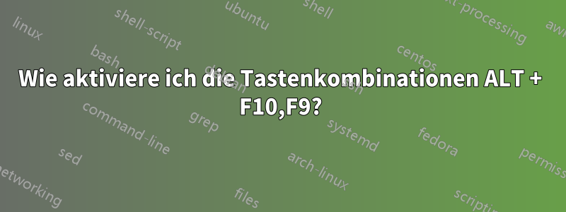 Wie aktiviere ich die Tastenkombinationen ALT + F10,F9?