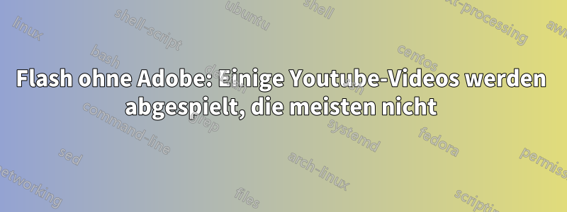 Flash ohne Adobe: Einige Youtube-Videos werden abgespielt, die meisten nicht
