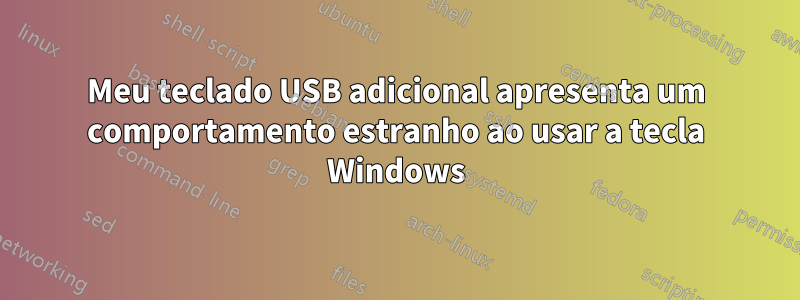 Meu teclado USB adicional apresenta um comportamento estranho ao usar a tecla Windows