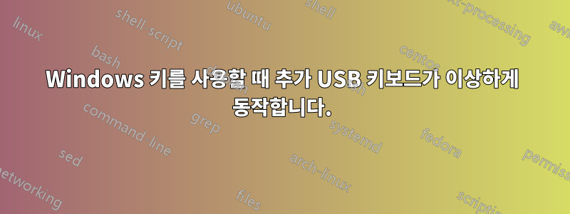 Windows 키를 사용할 때 추가 USB 키보드가 이상하게 동작합니다.