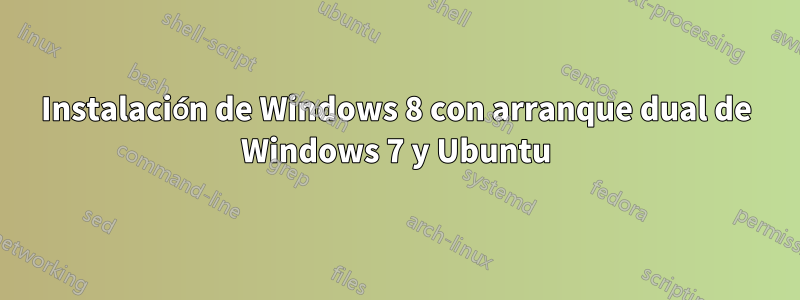 Instalación de Windows 8 con arranque dual de Windows 7 y Ubuntu