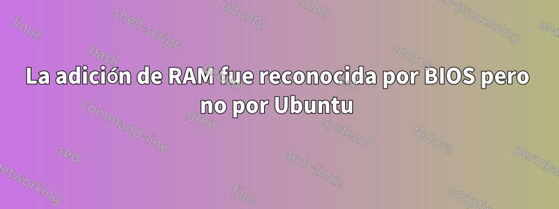 La adición de RAM fue reconocida por BIOS pero no por Ubuntu