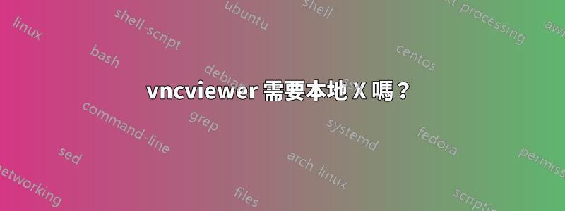 vncviewer 需要本地 X 嗎？