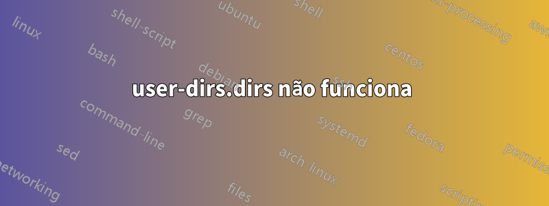 user-dirs.dirs não funciona