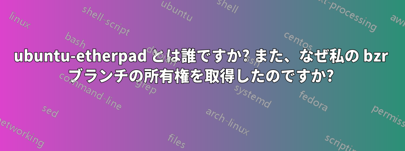 ubuntu-etherpad とは誰ですか? また、なぜ私の bzr ブランチの所有権を取得したのですか?