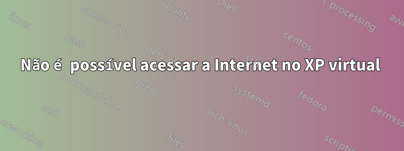 Não é possível acessar a Internet no XP virtual