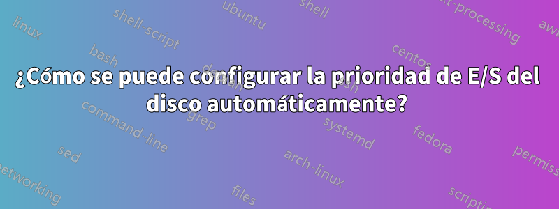 ¿Cómo se puede configurar la prioridad de E/S del disco automáticamente?