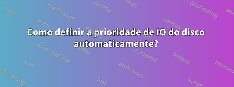 Como definir a prioridade de IO do disco automaticamente?