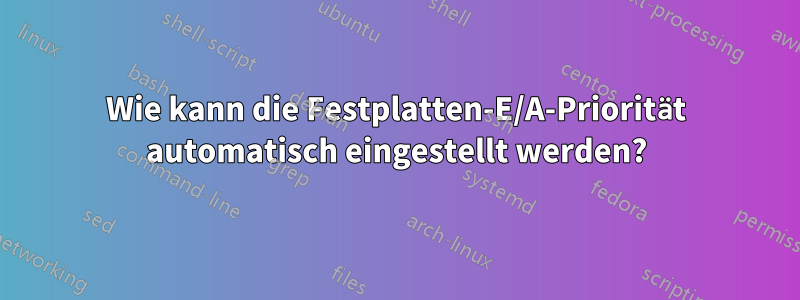 Wie kann die Festplatten-E/A-Priorität automatisch eingestellt werden?