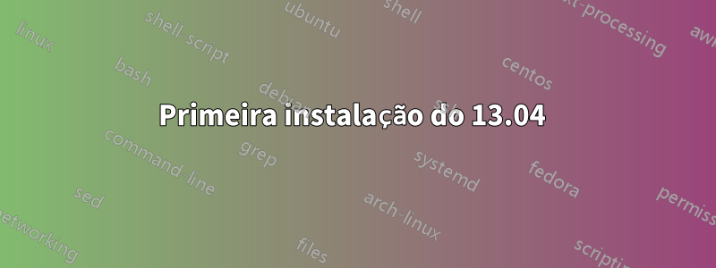 Primeira instalação do 13.04 