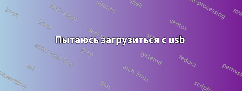Пытаюсь загрузиться с usb