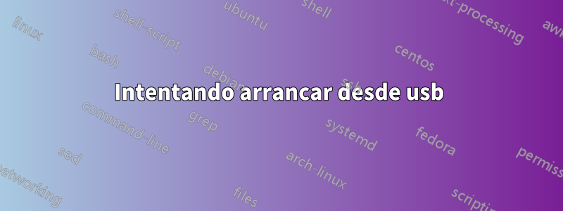 Intentando arrancar desde usb