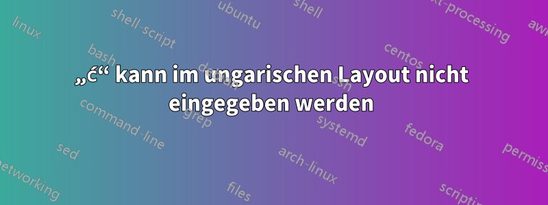 „ć“ kann im ungarischen Layout nicht eingegeben werden
