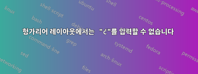 헝가리어 레이아웃에서는 "ć"를 입력할 수 없습니다