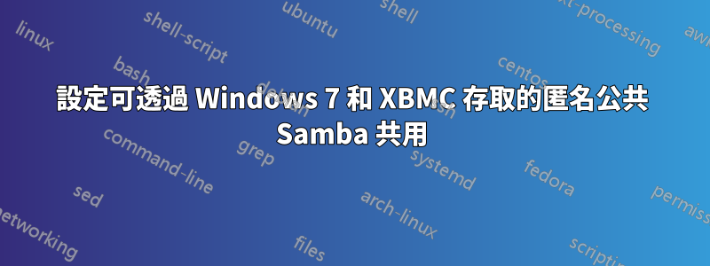 設定可透過 Windows 7 和 XBMC 存取的匿名公共 Samba 共用